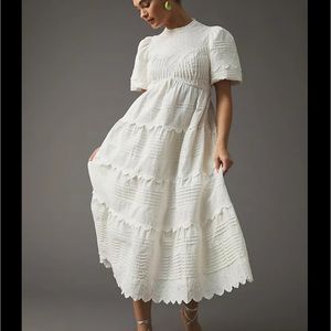 Anthropologie / Forever That Girl tiered White Dress
